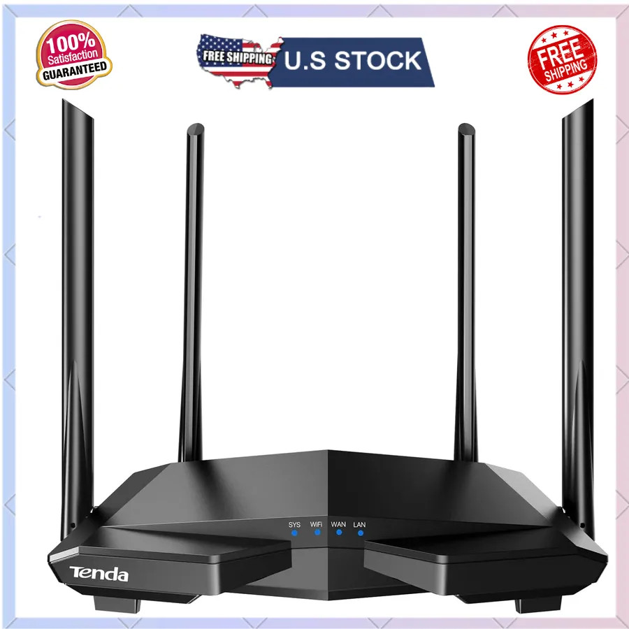 Tenda AC6 AC1200 Dual Band Smart WiFi Router 4 Port Fast Ethernet Wireless Home