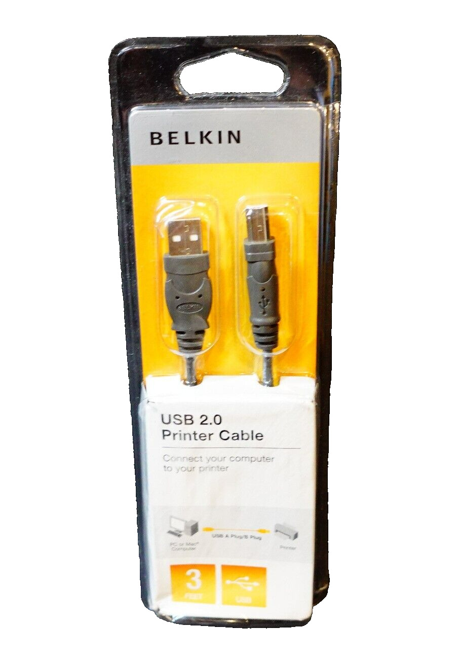 Belkin 3FT USB 2.0 Printer Cable - F3U154-03