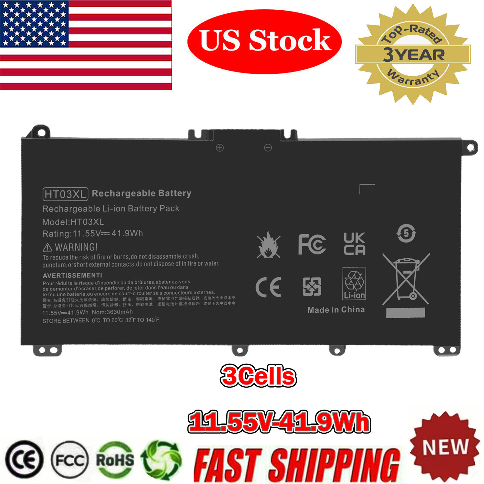 HT03XL Battery For HP Pavilion 14-CE 14-CF 15-CS 15-DA HSTNN-DB8R L11119-855