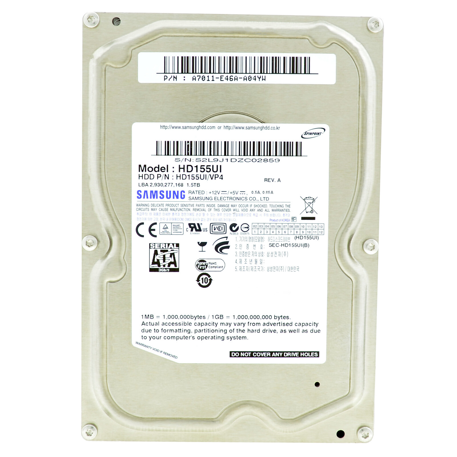 Samsung HD155UI 3.5'' 1.5TB SATA II 5400Rpm 32MB