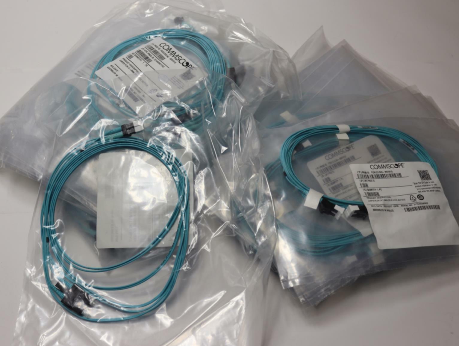 46x Pack 10' Commscope LazrSpeed 550 LC to SC Fiber Patch Cord OM4 Duplex LSZH