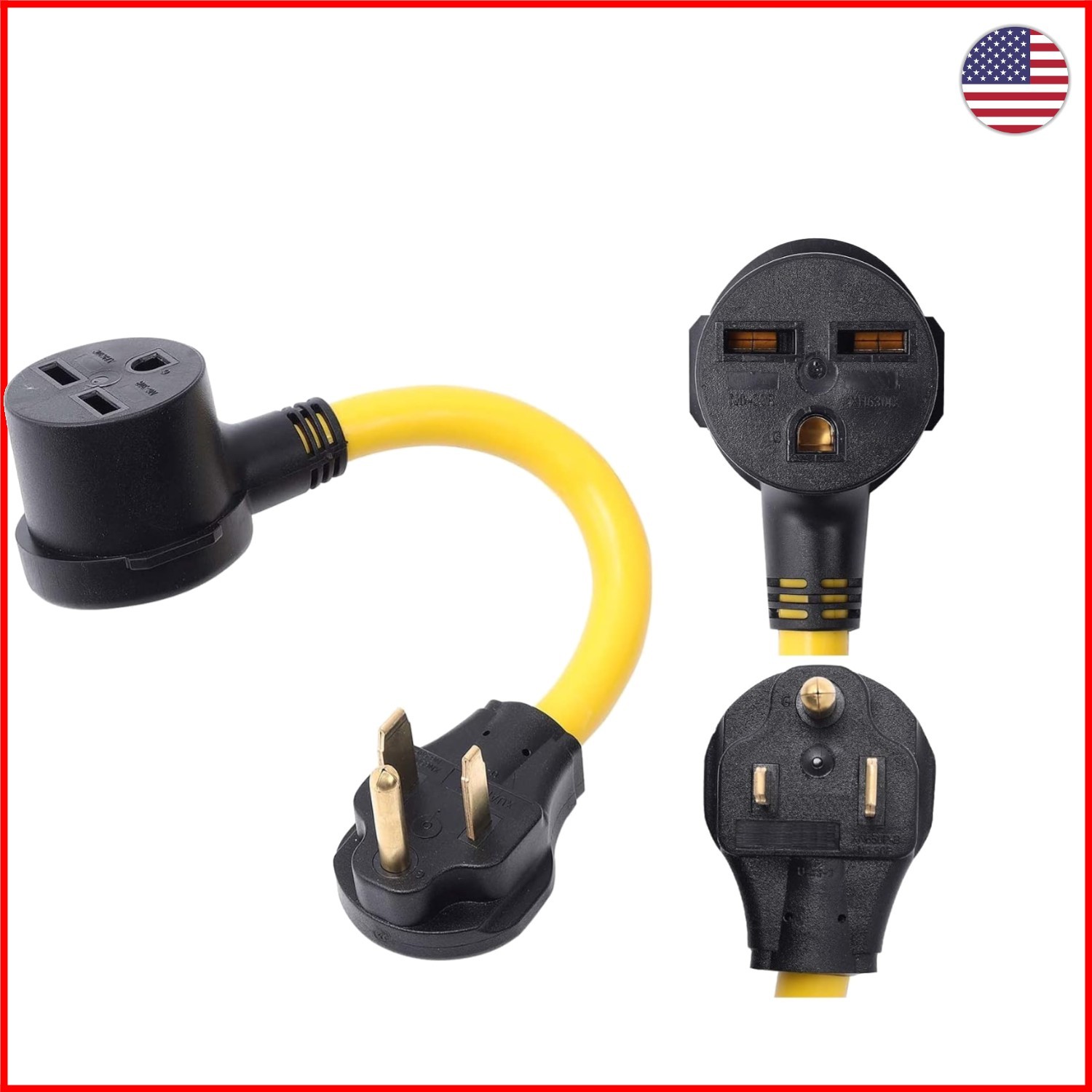NEMA 6-50P Male to 6-30R Female 240V 50 Amp Power Cord Adapter -  Approved