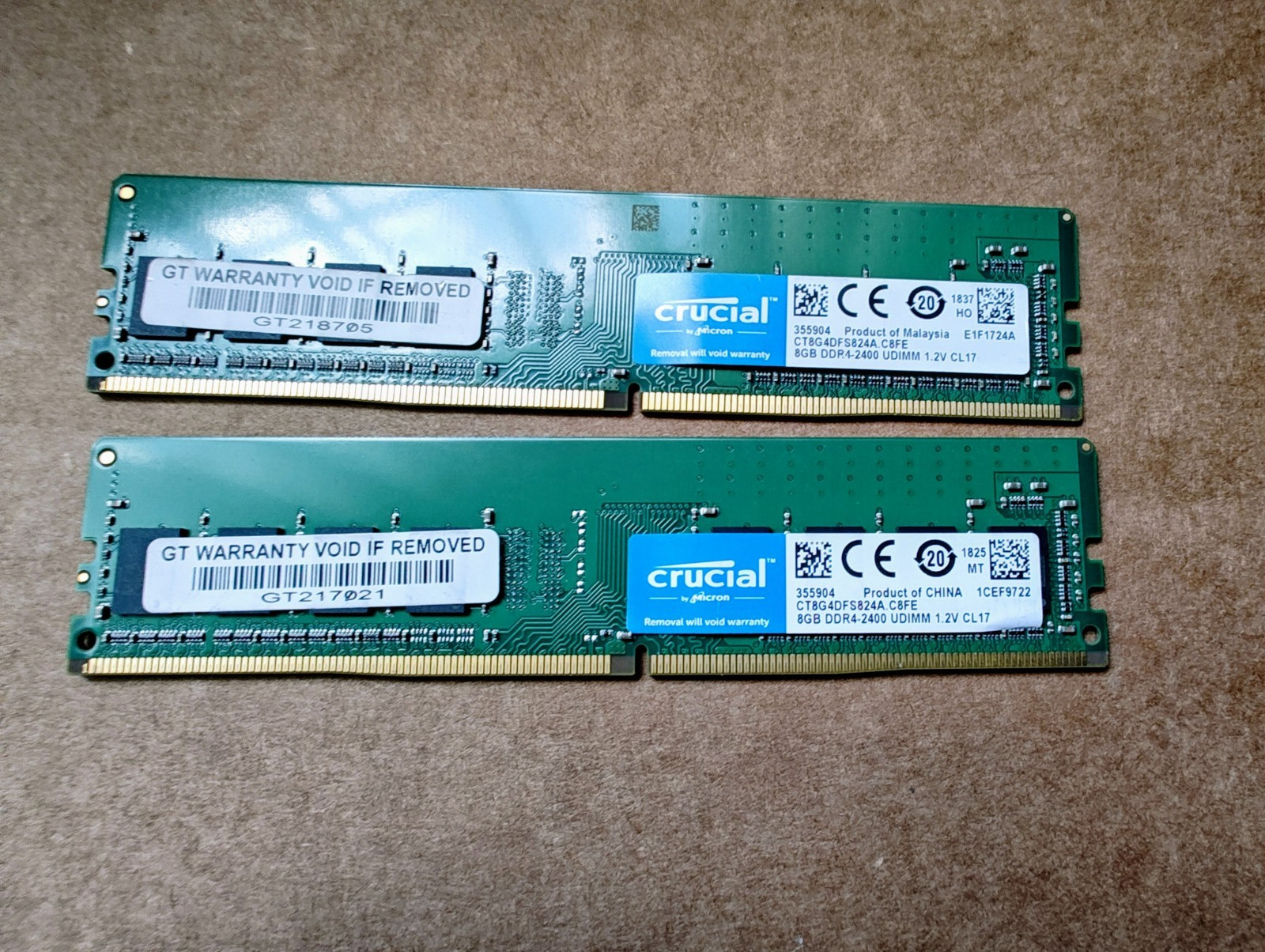 Crucial  DDR-4 2400 (2x8) 16GBCL17 Desktop  CT8G4DFS824A.C8FE
