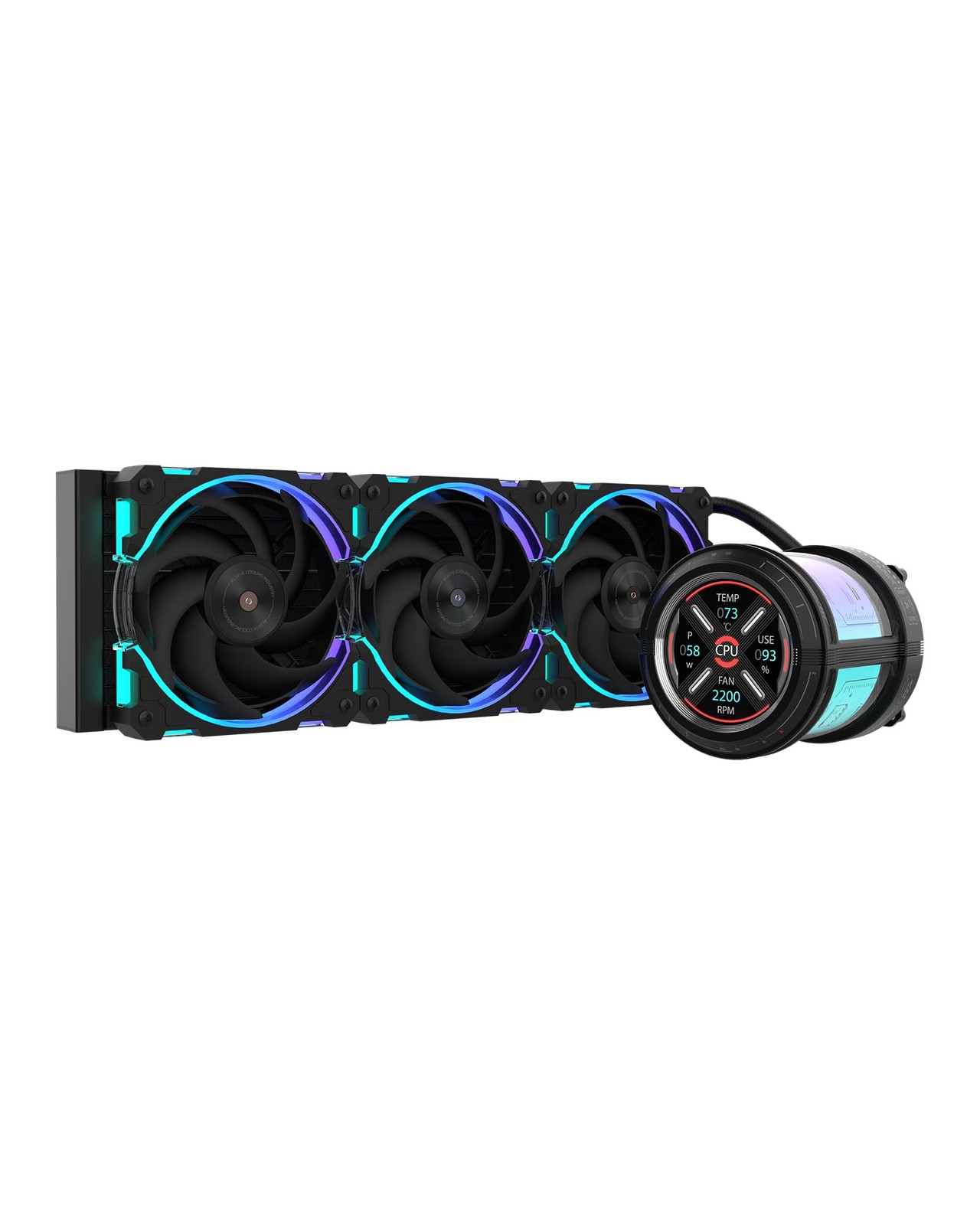 ALSEYE W360 V CPU Liquid Cooler, AIO Cooling, LCD Display, W360-V, Black