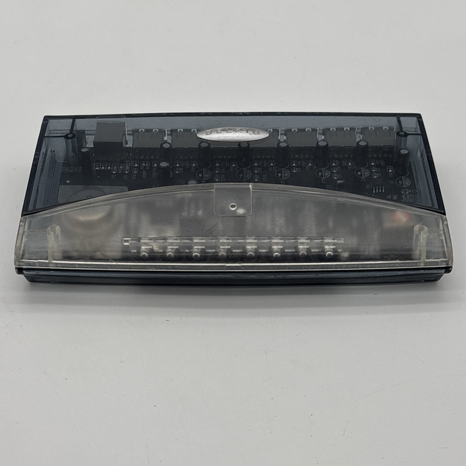BELKIN F5U027 USB 7-Port Hub Powered Transparent Smoked Gray Vintage Desktop