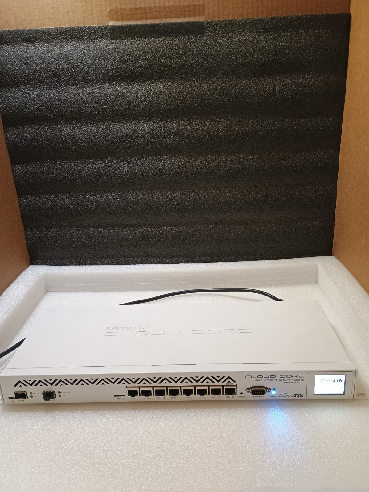 MikroTik CCR 1036-8G-2S+ 36-Core SFP+ Cloud Core Router.