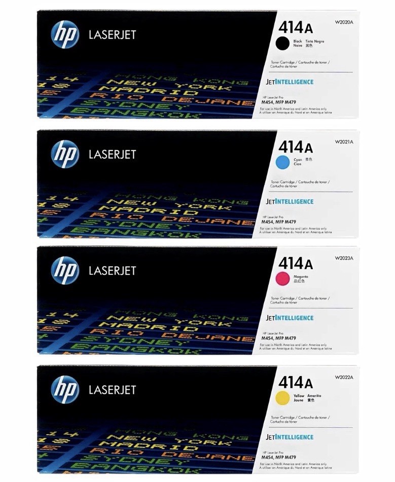 HP 414X Genuine OEM Toner 4-Pack High Yield CMYK W2020X W2021X W2022X W2023X