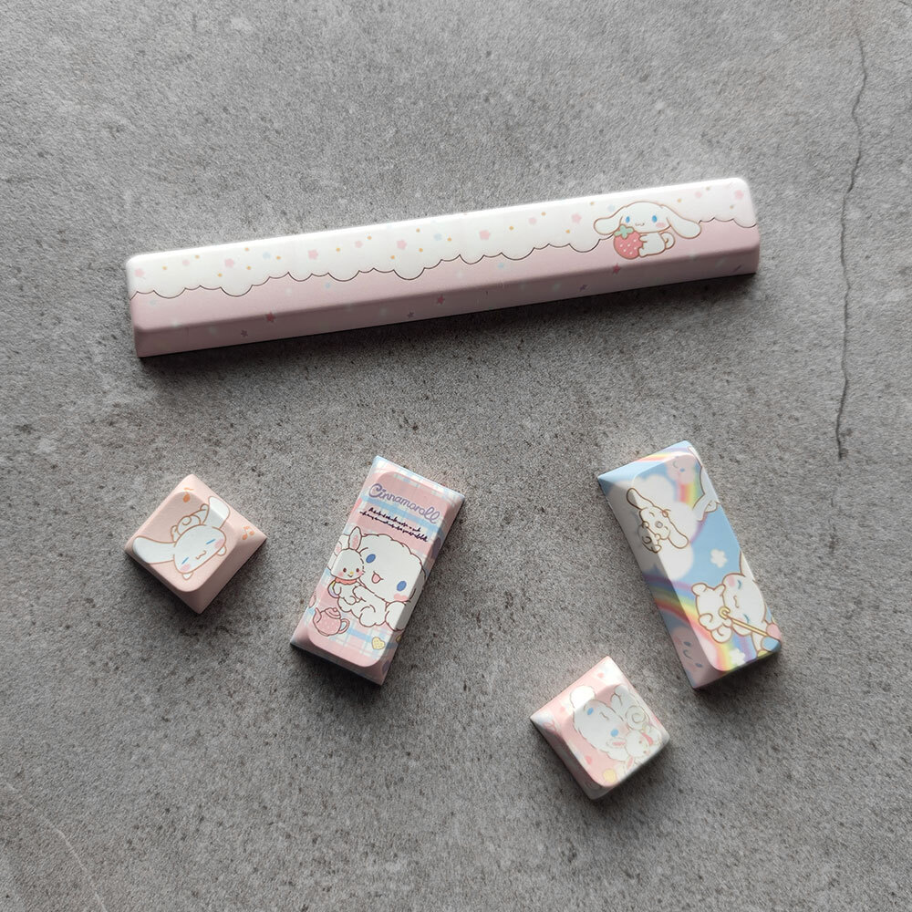 Cinnamon Dog Keycaps Set Dye Sub PBT XDA Profile 4 Keys for Cherry MX Keyboards