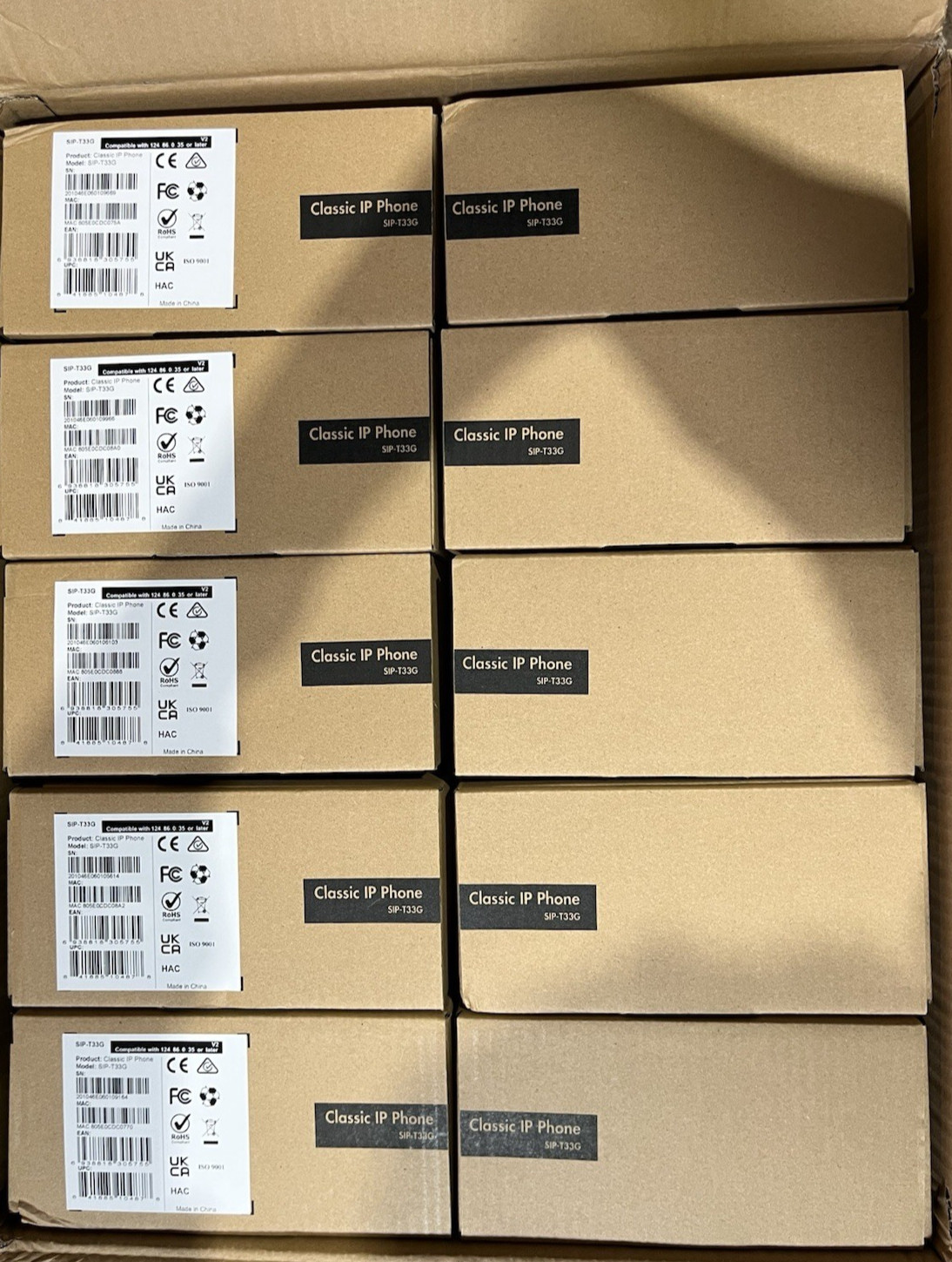 LOT OF 10 NEW Yealink SIP-T33G IP Phone 4-Line PoE Speakerphone VoIP Desk Phone