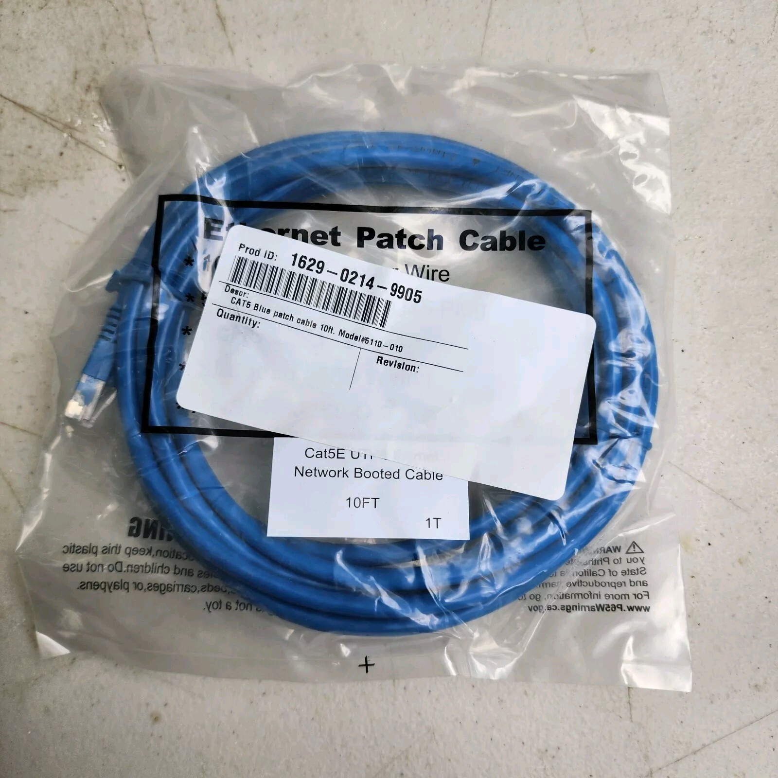 NCR  Cat5 Blue Ethernet Patch Cable 10 Feet 5110-010