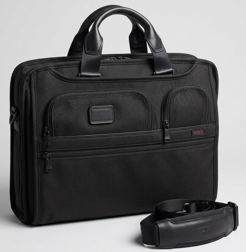 TUMI Alpha 3 Compact Large Screen Laptop Brief 126124-1041 Black