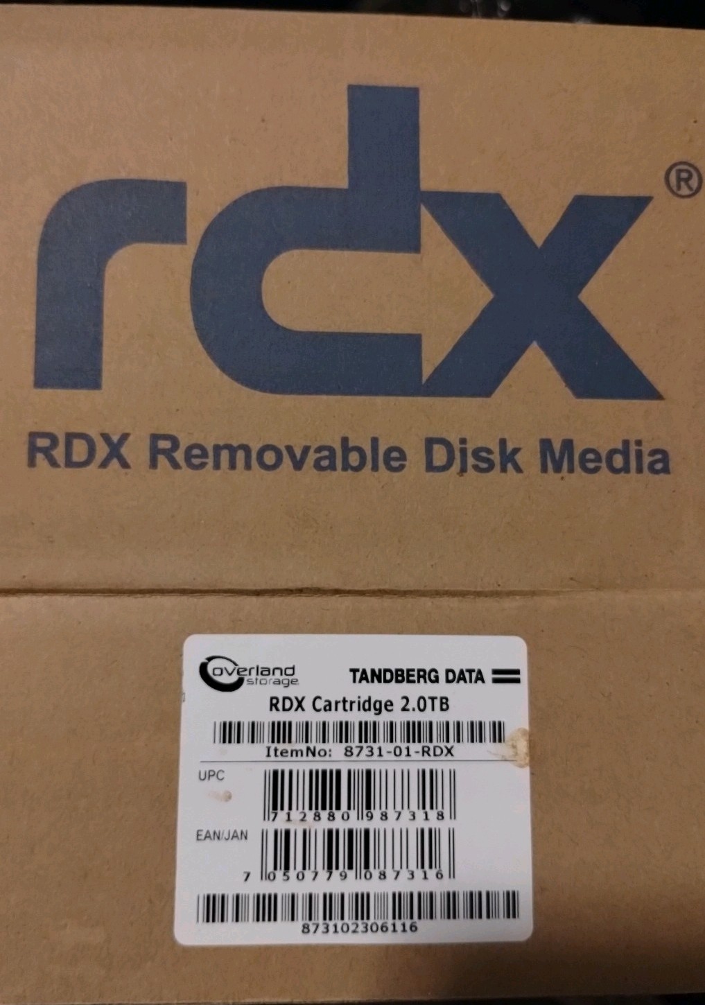 Tandberg Data RDX Cartridge 2TB Removable Disk Media