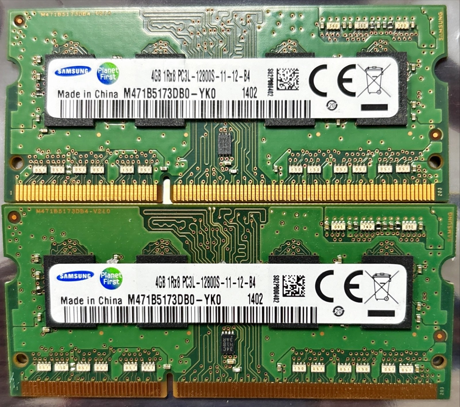 Samsung 8GB DDR3 Laptop RAM 2x4GB PC3-12800S M471B5173DB0-YK0
