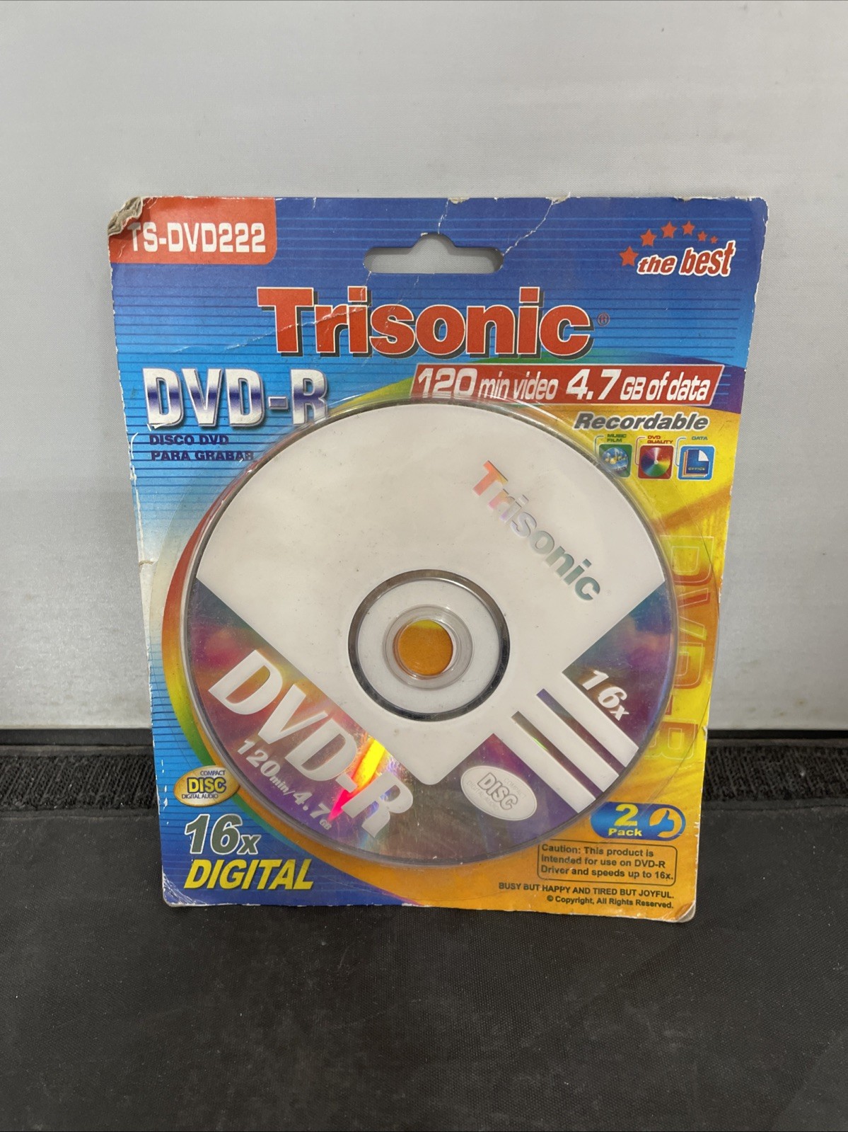 Trisonic TS-DVD222 - 120 min video 4.7 GB of data 2 Pk - New