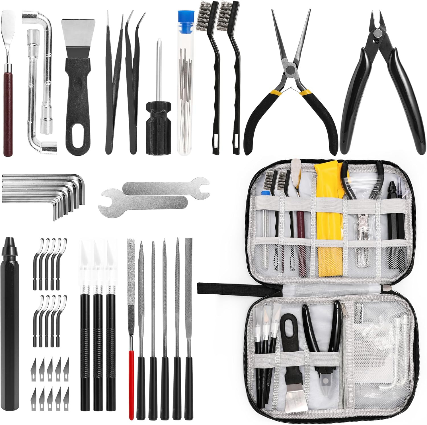 64 Pcs 3D Printing Tool Kit - 3D Printer Accessories with 3D Printer Nozzle Clea