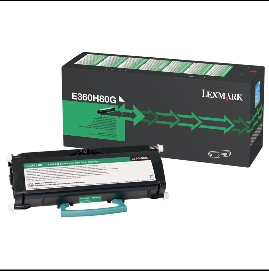  Lexmark E360H80G Black High Yield Toner Cartridge 