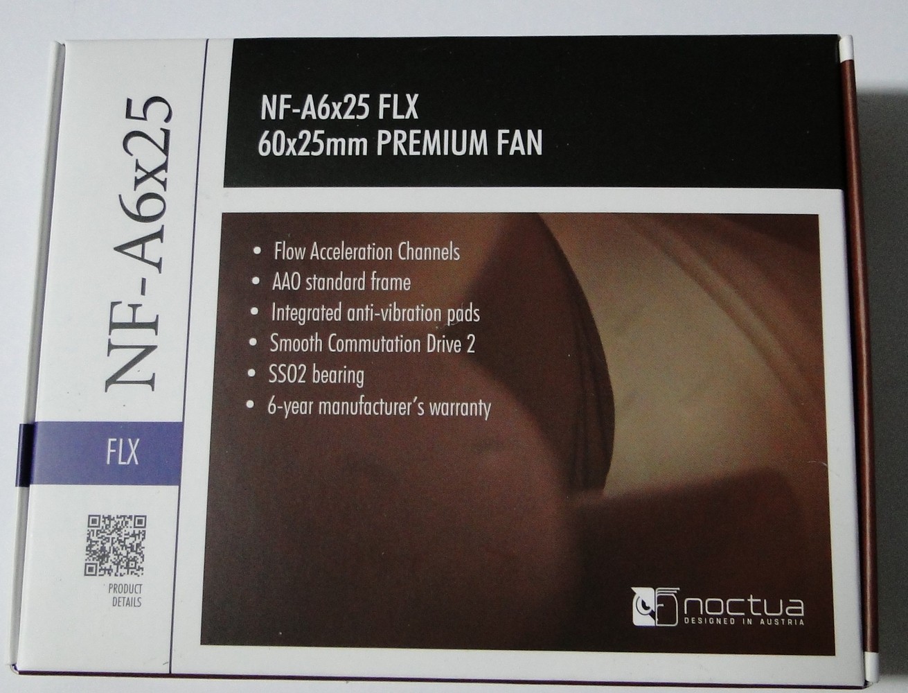Noctua NF-A6x25 FLX Fan - 60mm 3-Pin 12V 2.36"L x 0.98"W x 2.36"H NEW IN BOX 
