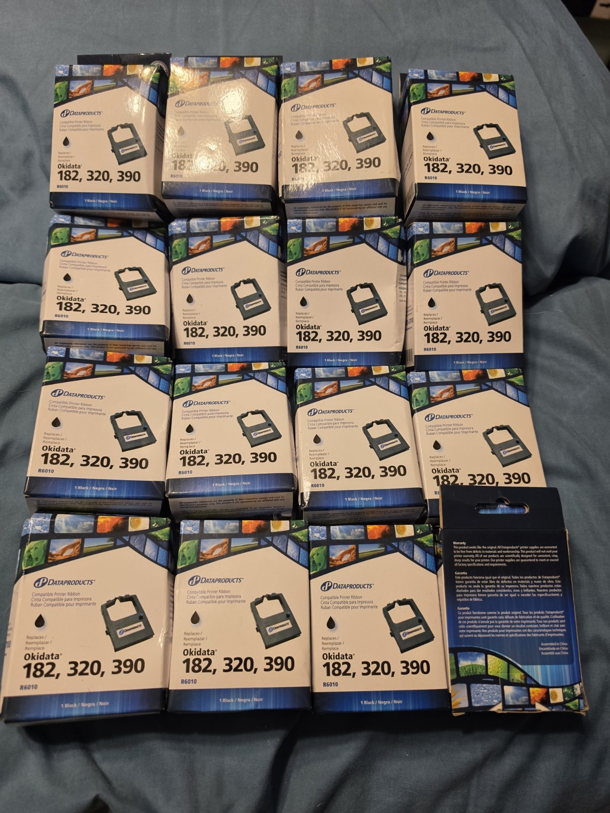 16x Dataproducts Compatible Printer Ribbon Black Okidata 182, 320, 390 R6010 NIB