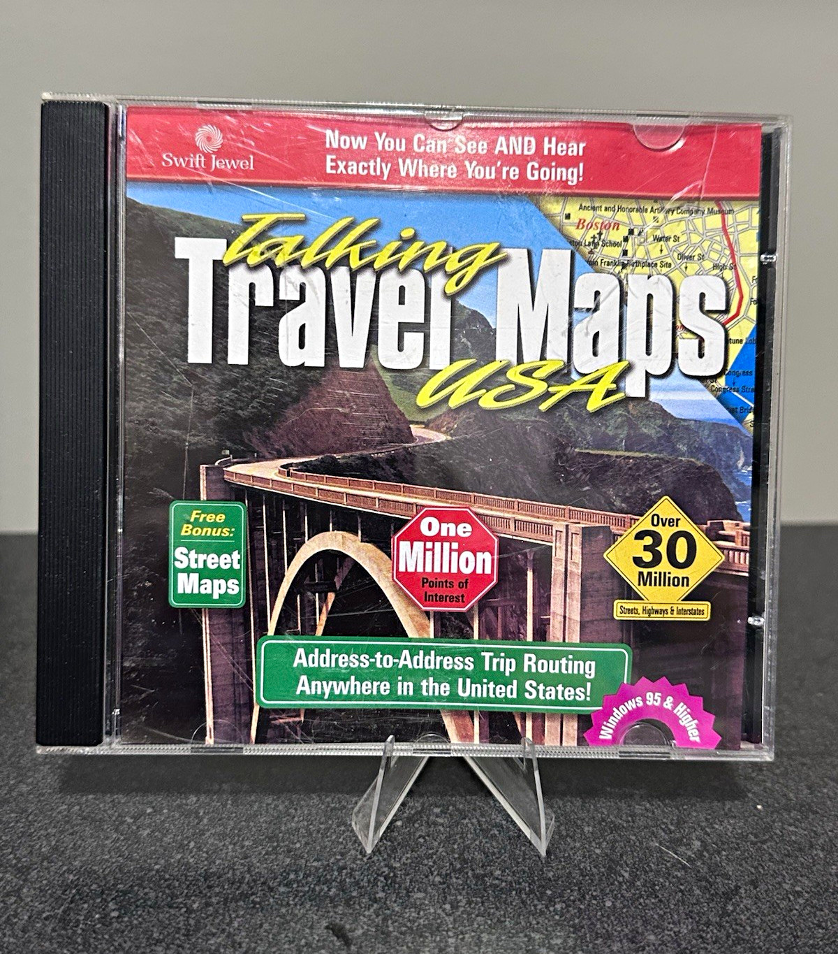 Y2K Swift Jewel Talking Travel Maps U.S.A. CD-ROM for Windows 95 CDR-624
