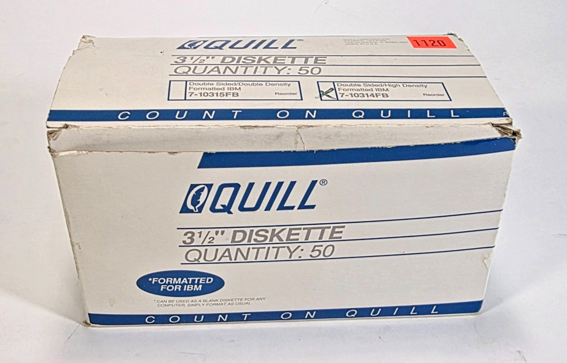 Quill 3.5" Floppy Disks 1.44MB HD IBM Formatted 7-10314F Vintage Lot 46
