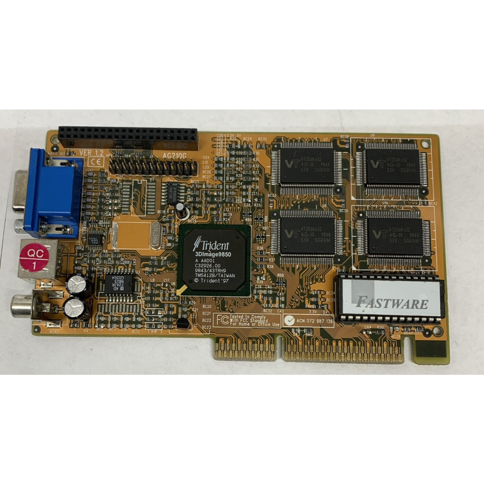 Trident 3DImage 9850 3DImage9850 Fastware VGA AGP Graphics Card