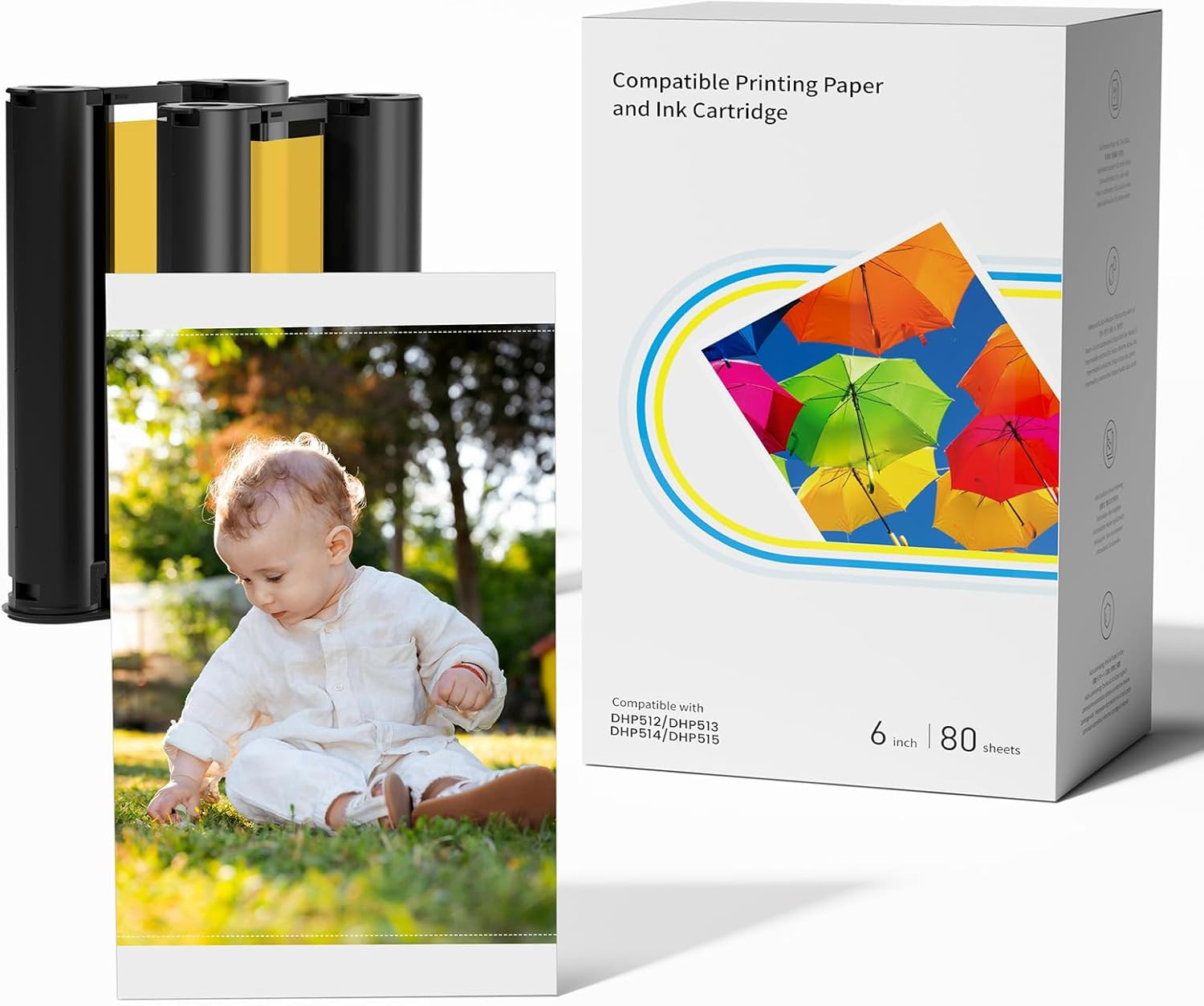 Compatible for Liene Amber M100/M200/M110/M210 4x6" 80 Papers and 2 Ink Refills