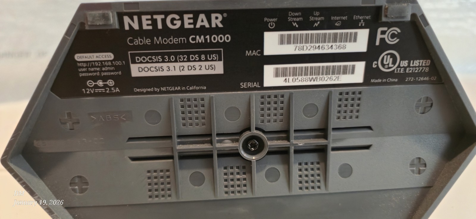 Netgear CM1000 High-Speed Cable Modem 