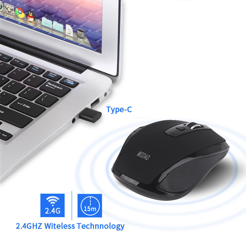 MODAO 2.4GHZ Type C Wireless USB C Mini Mouse for Macbook/ Pro USB C Devices