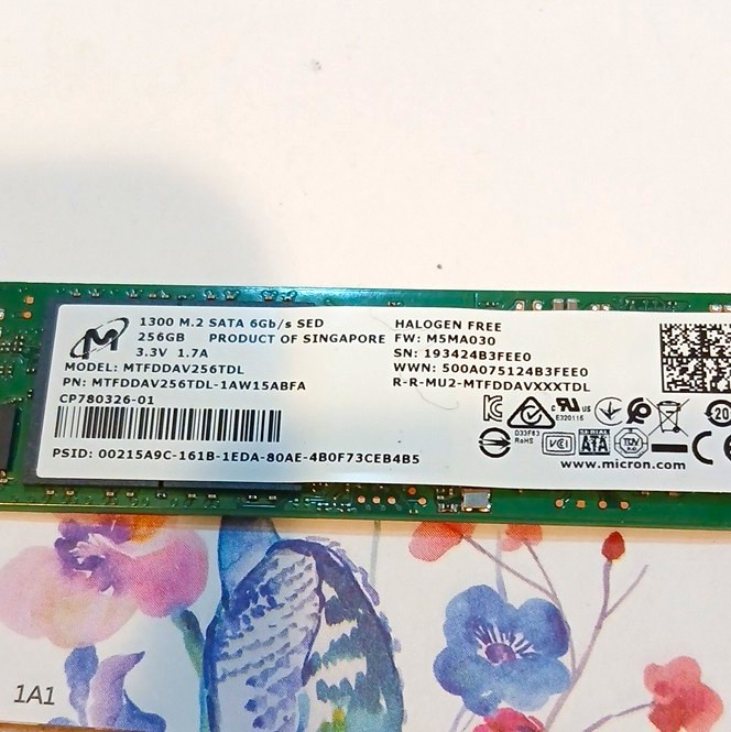 Micron 1300 256GB M.2 SATA III 6Gb/s Internal SSD SED MTFDDAV256TDL