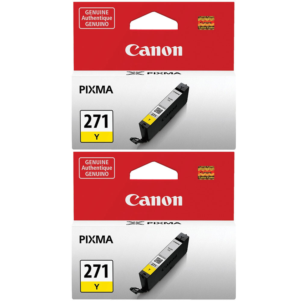 2PK Genuine Canon CLI-271 Yellow Ink for PIXMA MG5720 MG6820 MG7720 TS5020
