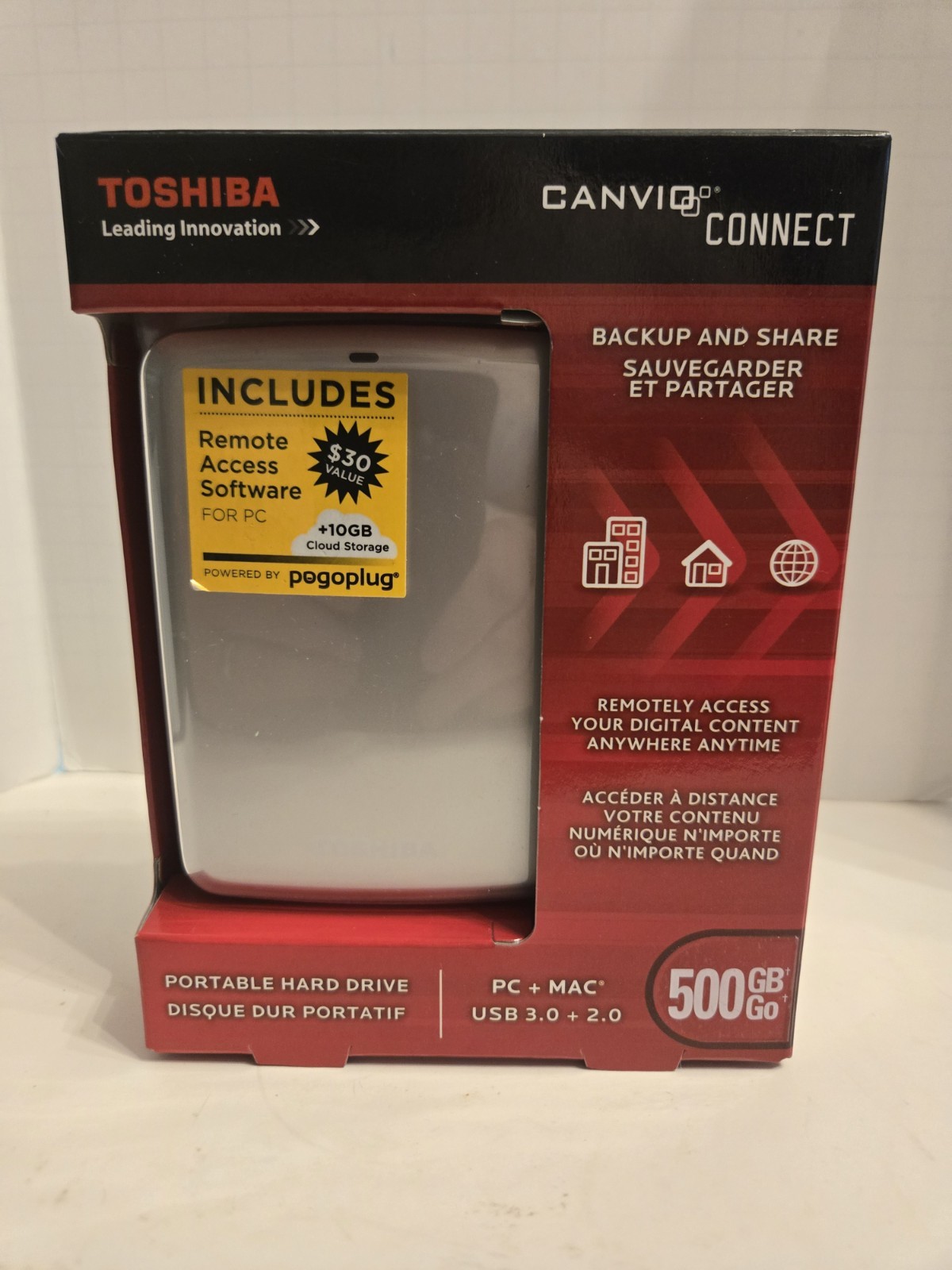 Toshiba Canvio Connect 500GB Portable External Hard Drive PC & MAC HDTC705XS3A1