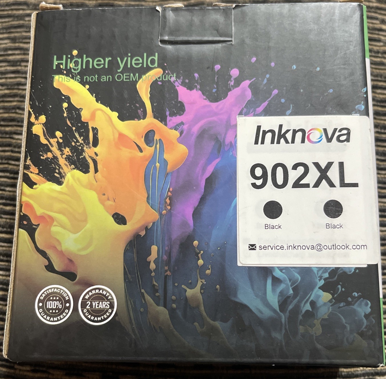 HP Compatible 902XL 2 Pack Black Printer Ink Cartridges- High Yield Exp 09/2027