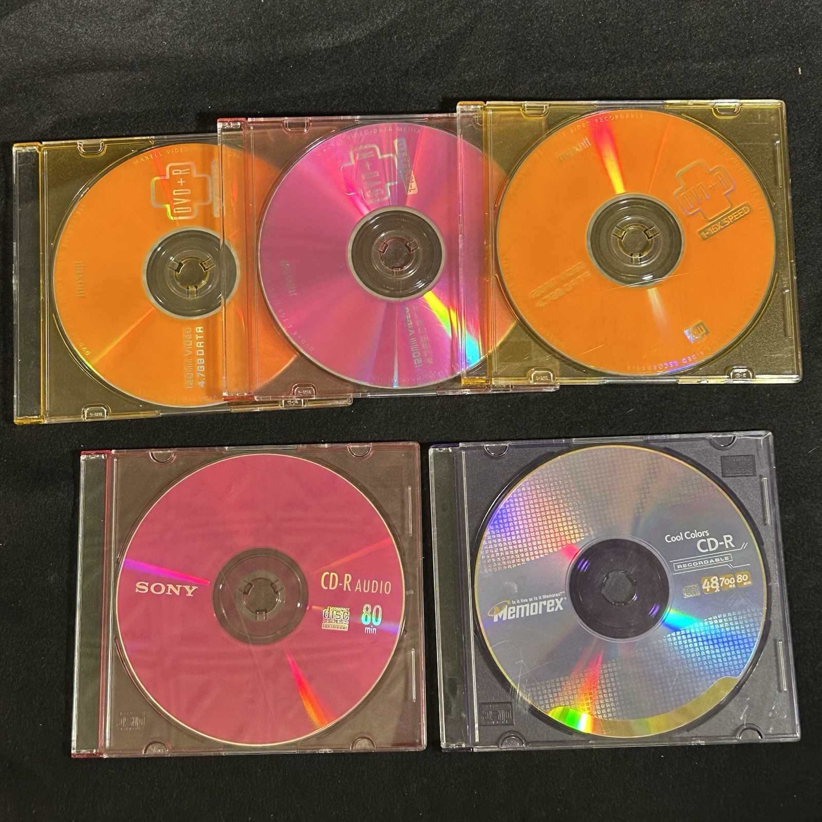 Mixed Lot Sony/Memorex CD-R (700mb80 Min)/Maxell DVD-RW (120min4.7gb) Blank