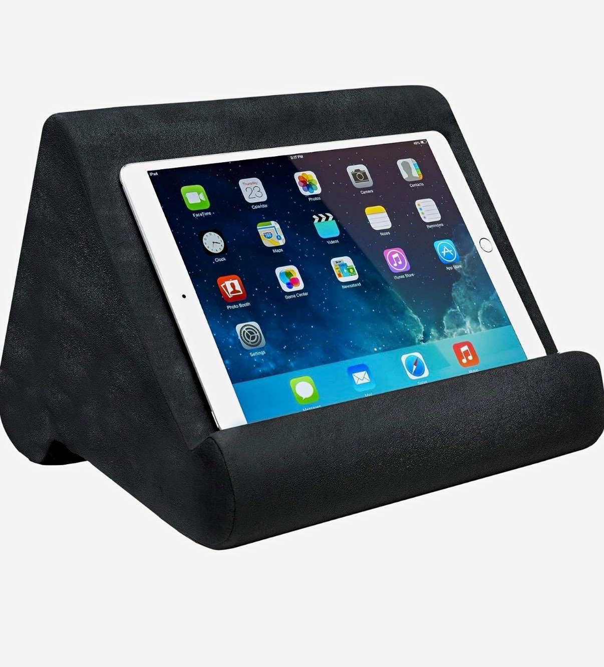 Ontel Pillow Pad Deluxe Premium Multi-Angle Stand w/ Pocket for tablets Gray