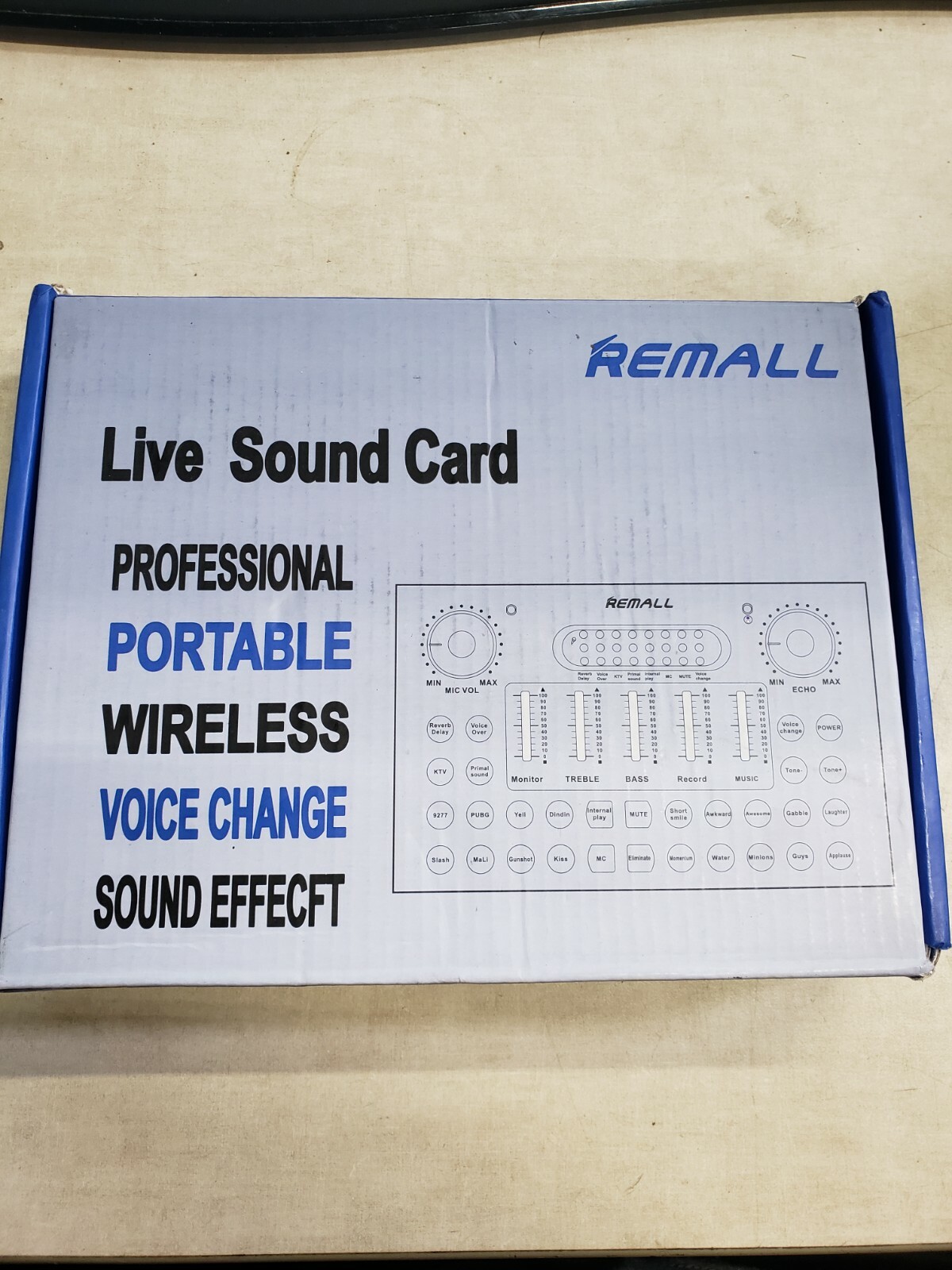 REMALL Bluetooth Voice Changer Sound Card with Effects, Audio Mixer for Live