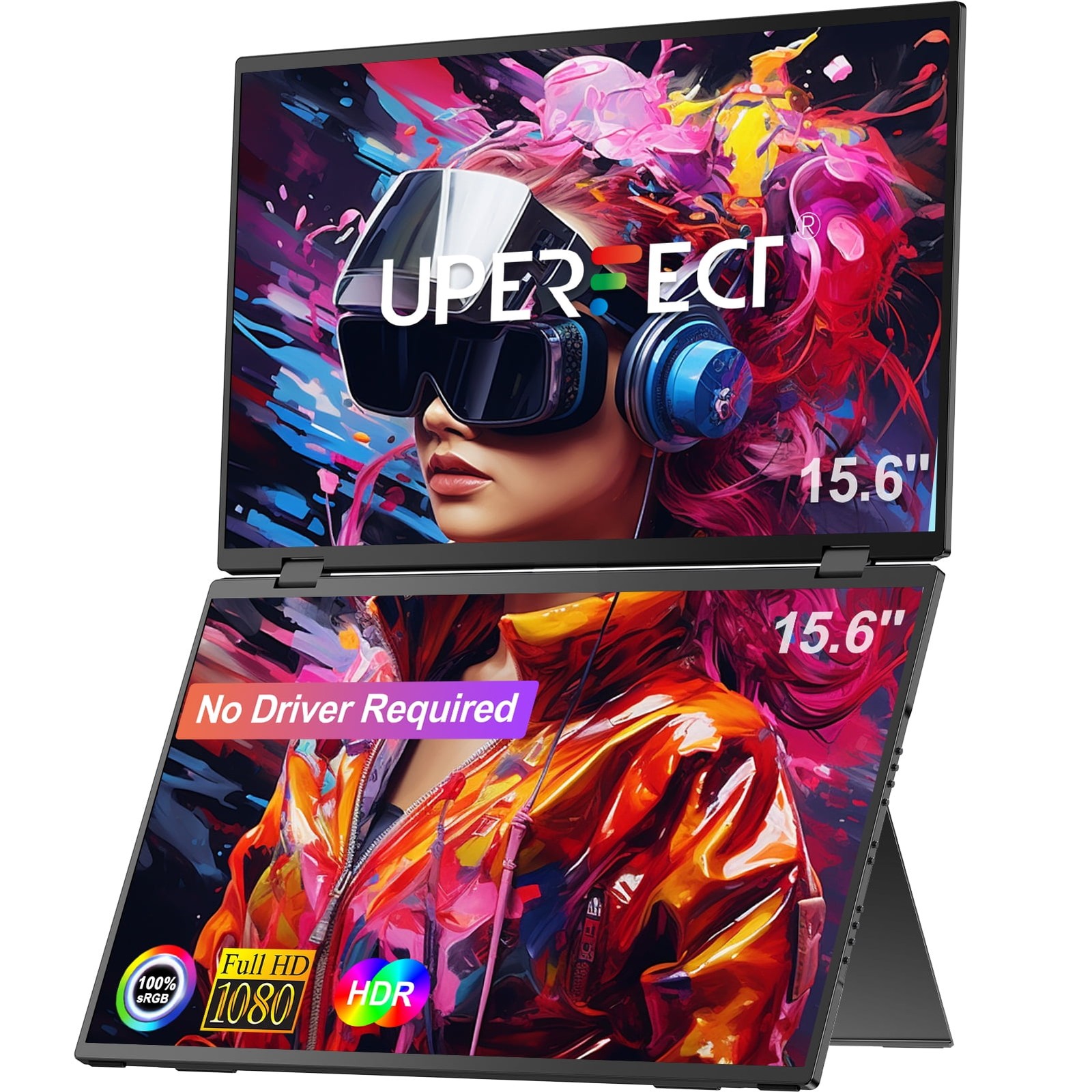 UPERFECT UStation Delta Folding Dual 15.6 Inch 1080P IPS Portable Monitor with