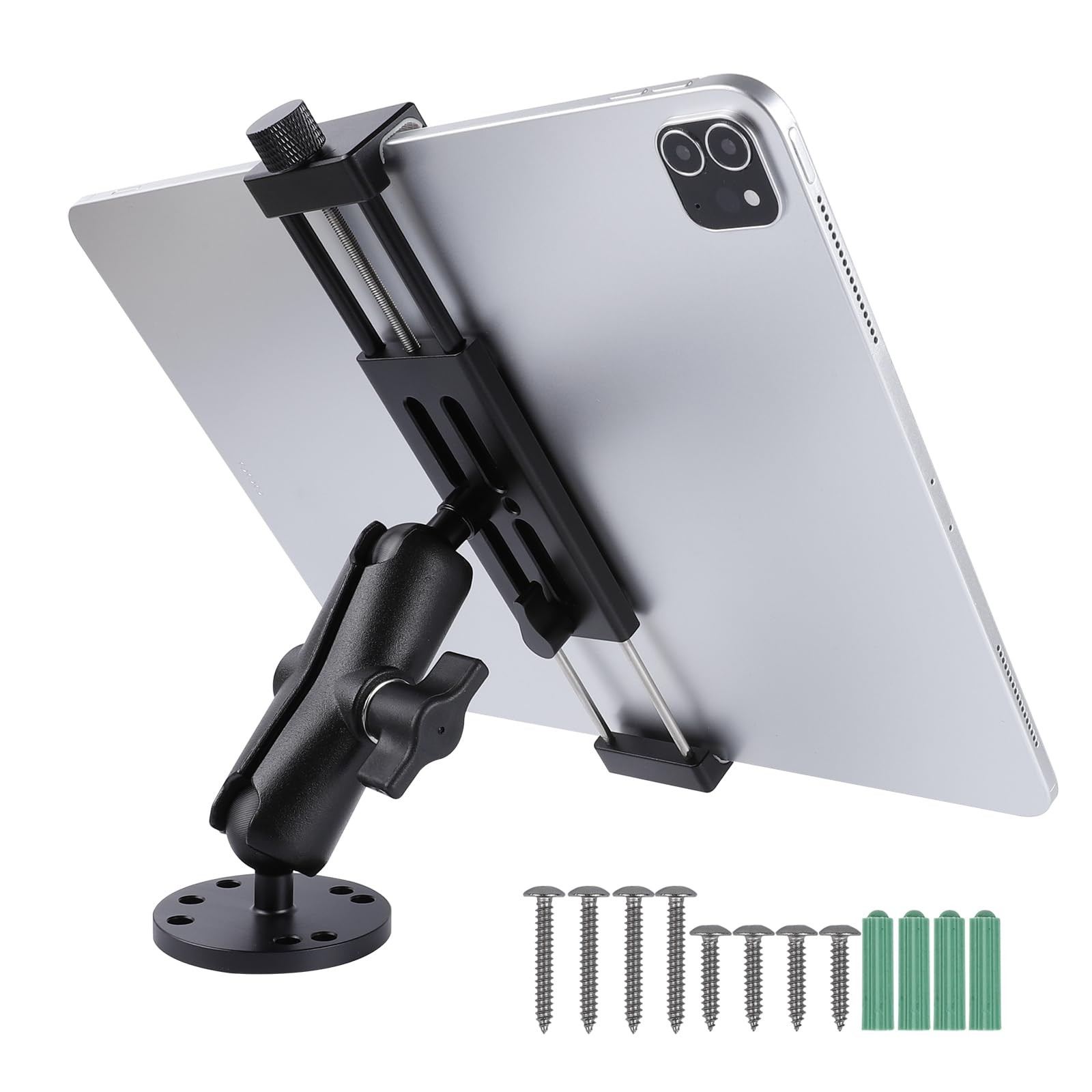 All-Aluminum Car Tablet Holder with Heavy Duty Drill Base