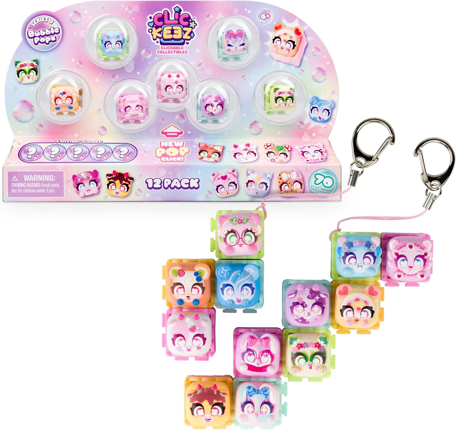 Series 3 12-Pack | 12 Collectible Character Keyboard Keys Click and Clack | Crea