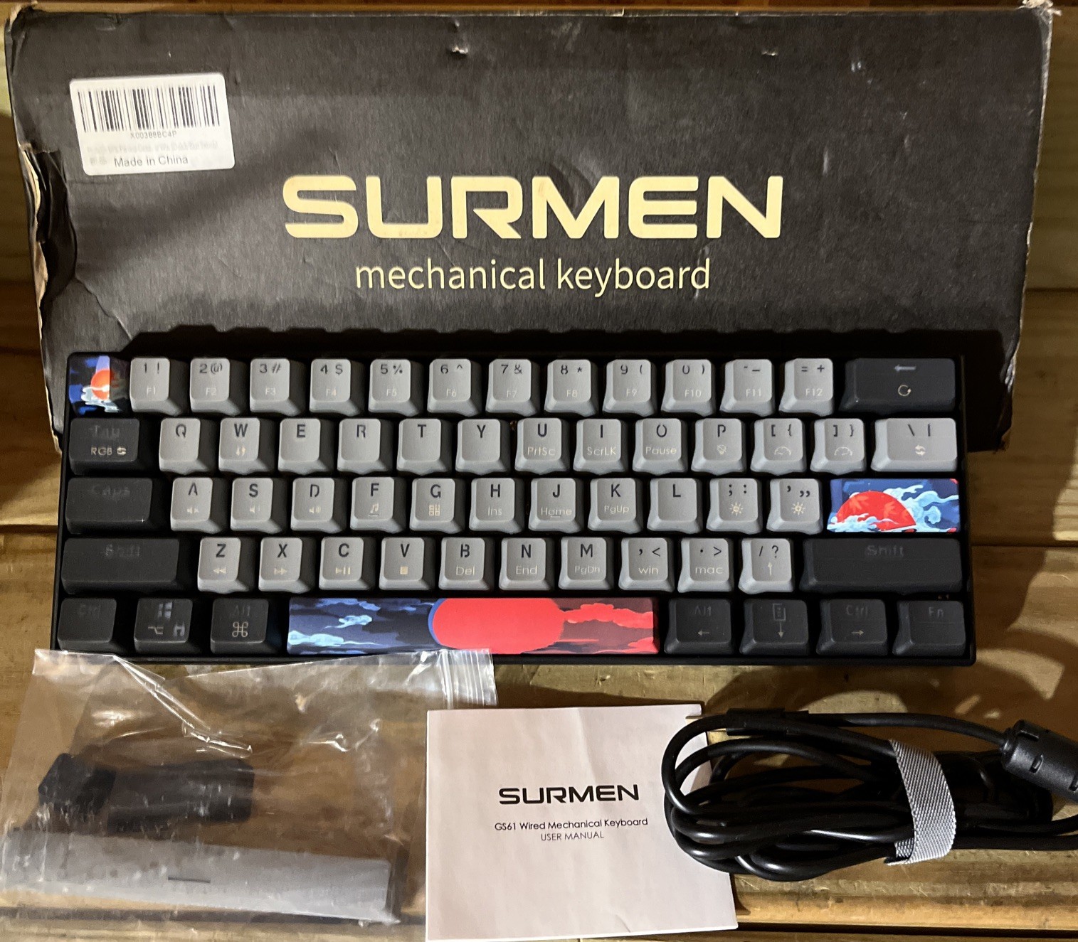 Portable 60% Mechanical PC Gaming Keyboard wired Multi Color RGB LED Backlit
