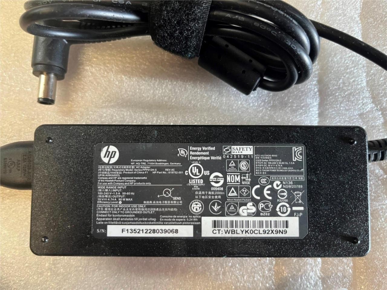 HP Laptop Charger AC Adapter Power Supply 619752-001 90W