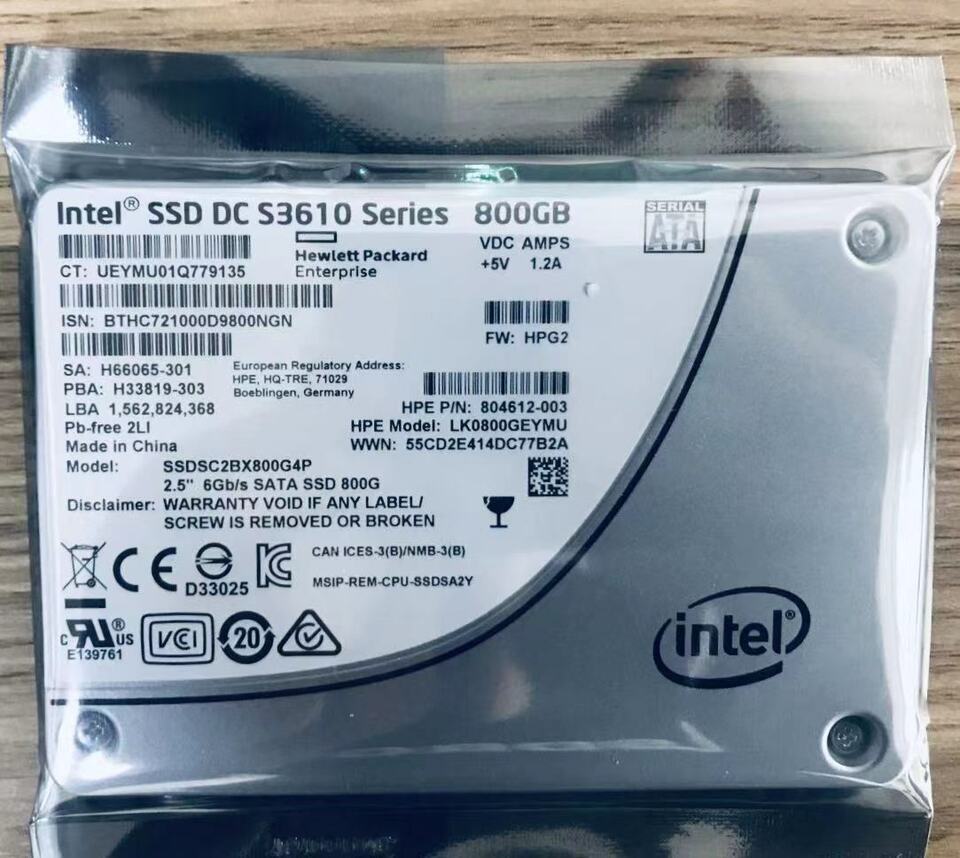 Intel DC S3610 800GB HPE SSD 2.5" SATA 6Gbs Solid State Drive SSDSC2BX800G4P