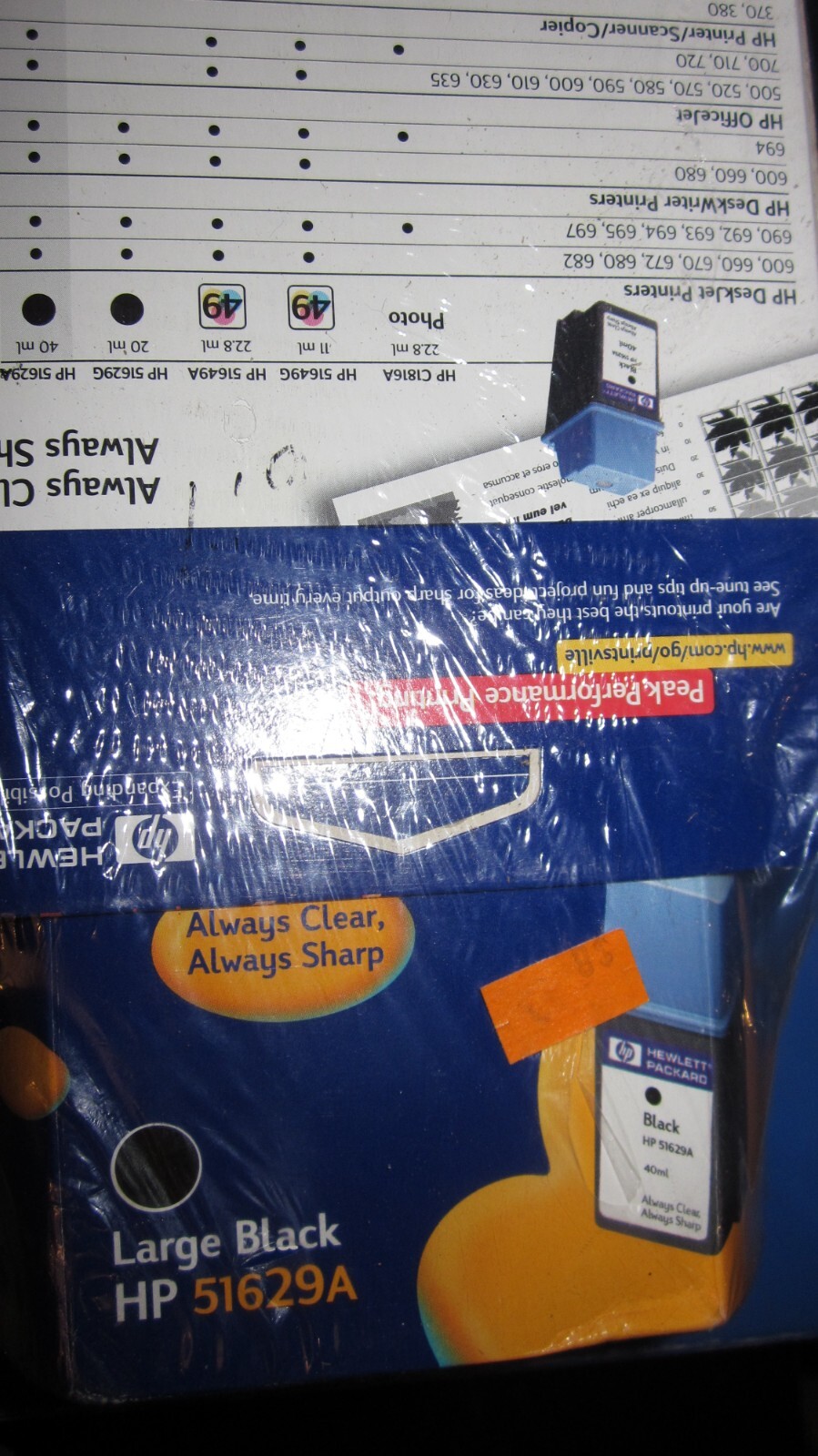 HP 51629A Black Inkjet Ink Cartridge New Sealed Exp 05/2000