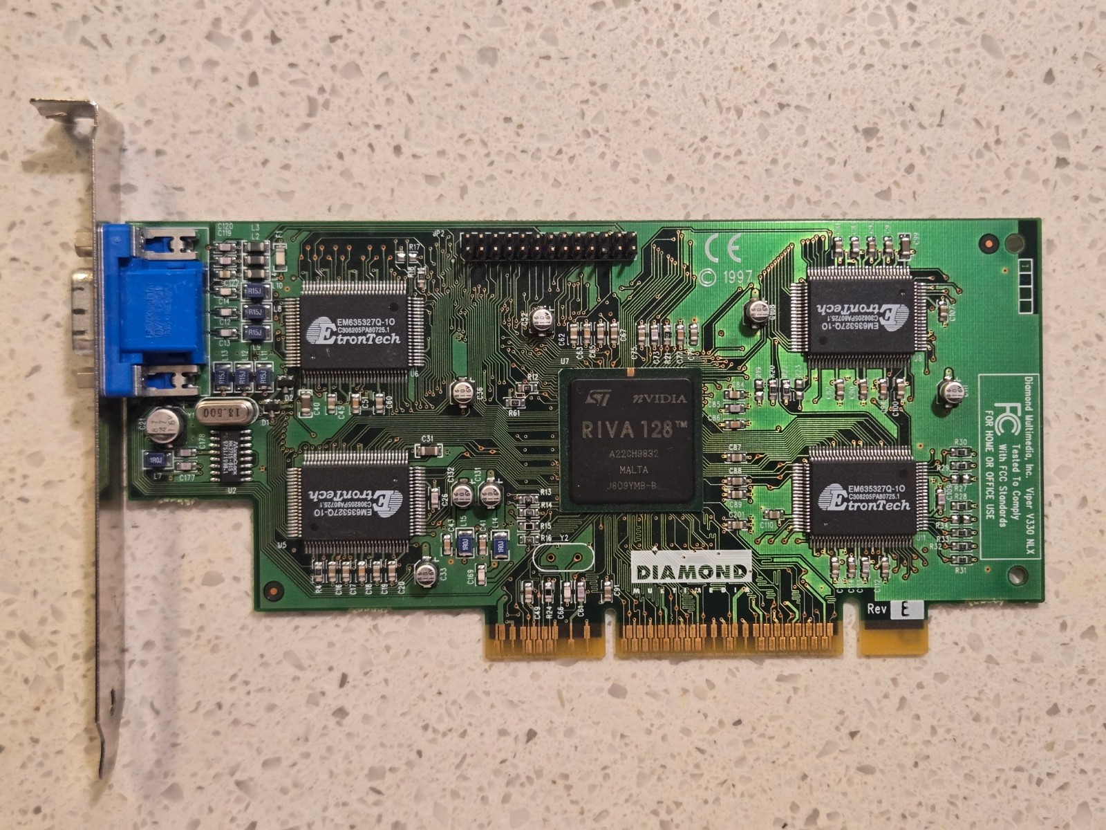 Diamond Viper V330 AGP 4MB OEM Nvidia RIVA 128 Retro VGA Video Card Vintage