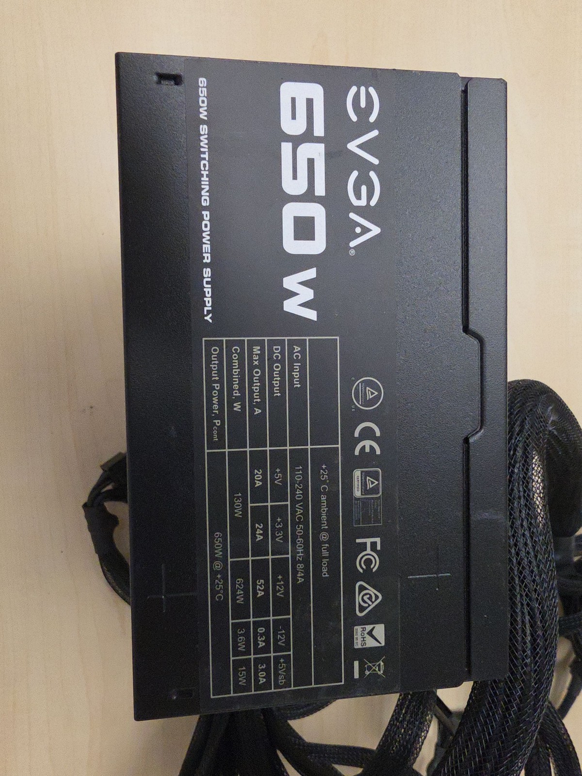 EVGA 650W N1 ATX Power Supply 100-N1-0650-L1