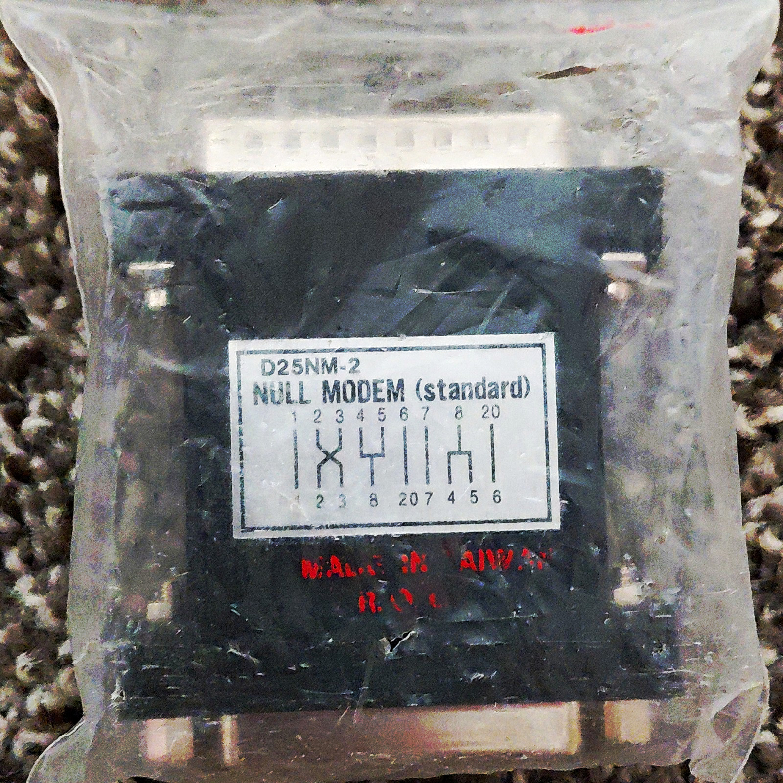 DB25 to DB25 Null Modem 1:1 Adapter, Black, D25NM-2