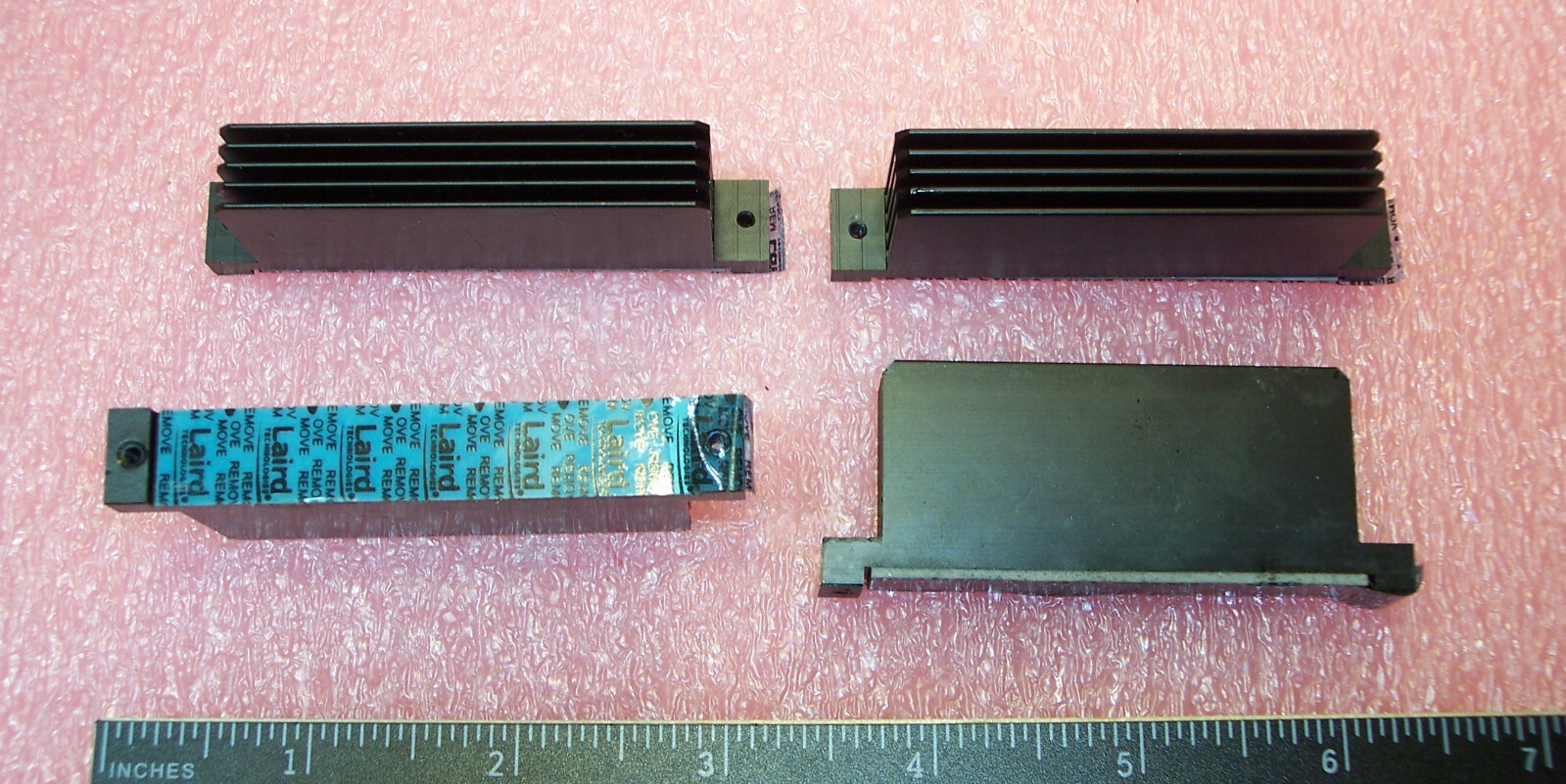 QTY (10) 2-1/4"x1"x7/16" ADHESIVE ALUMINUM BLACK ANODIZED HEATSINKS 97336A LAIRD
