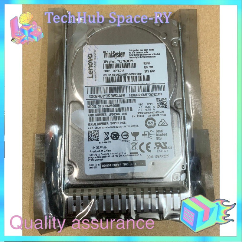 IBM/ Lenovo ThinkSystem 00YK014 7XB7A00025 2.5" 600GB 10K SAS 12G HARD DRIVE