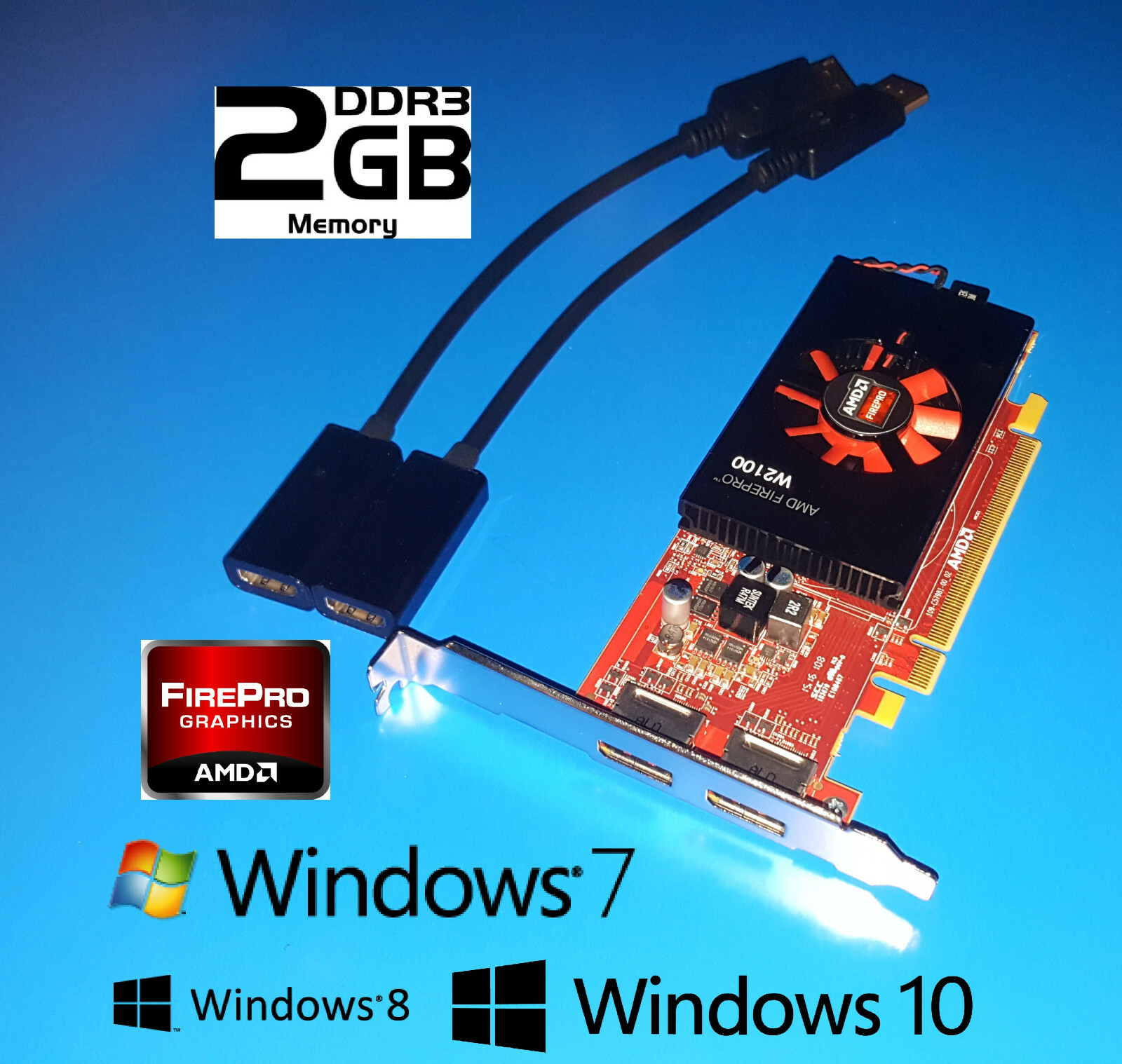 HP Z210 z240t z400 z420 z440 z600 z620 z640 z800 z820 2GB Video Card + Dual HDMI