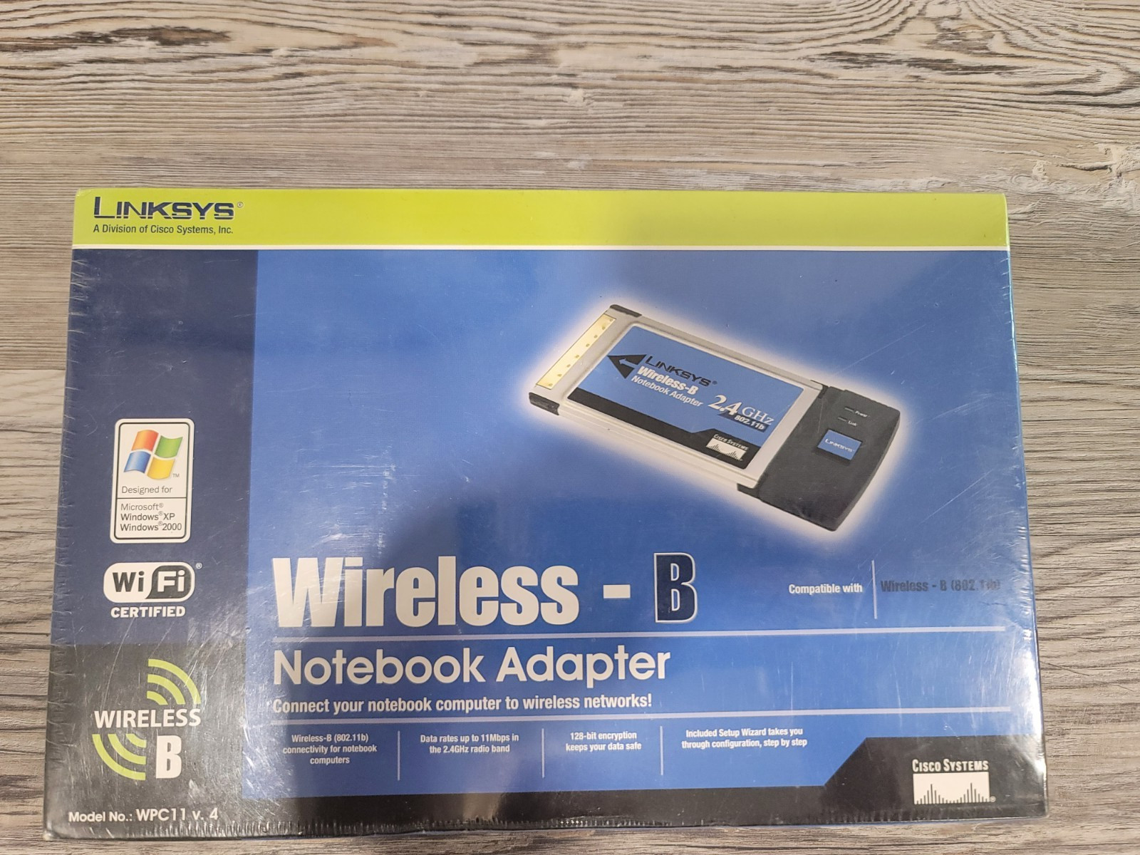 Linksys Wireless B Notebook Adapter WPC11 V.4, 11Mbps, 2.4GHz NEW Sealed Box