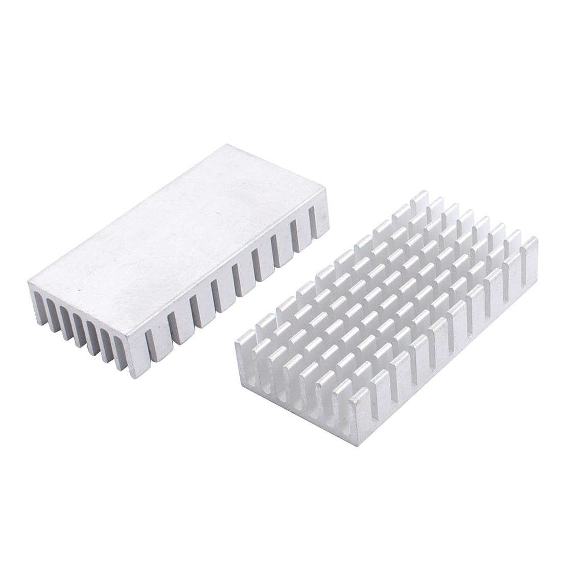 2pcs 50x25x10mm Aluminium Heat Sink Radiator Fin Heatsink Silver Tone